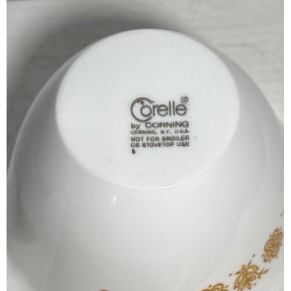 Vintage Corelle Butterfly Gold Tea Cups With Hook Handles and Saucers Set of 2 - Picture 7 of 12